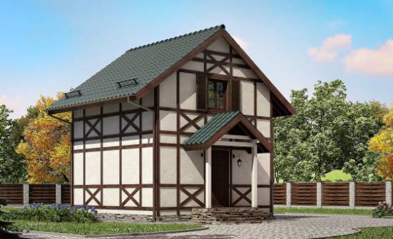 060-002-П Проект двухэтажного дома с мансардой, современный загородный дом из бревен, Саратов