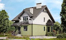 120-003-П Проект двухэтажного дома мансардой, красивый коттедж из бризолита Ртищево, House Expert