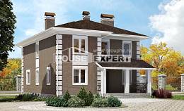 185-002-П Проект двухэтажного дома, современный домик из газосиликатных блоков Саратов, House Expert