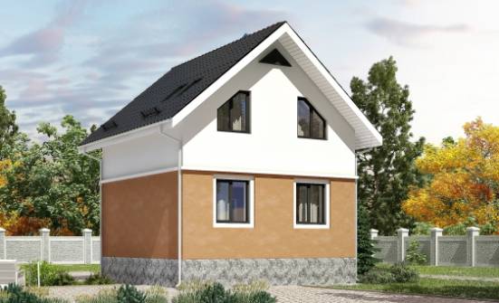 100-005-Л Проект двухэтажного дома мансардой, доступный дом из газосиликатных блоков, Вольск
