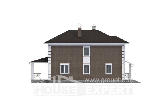 185-002-П Проект двухэтажного дома, бюджетный загородный дом из бризолита Ершов, House Expert