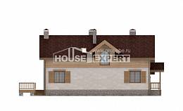165-002-П Проект двухэтажного дома с мансардным этажом и гаражом, скромный загородный дом из газобетона Вольск, House Expert