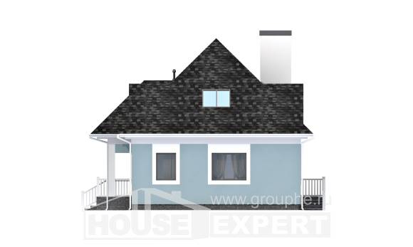110-001-Л Проект двухэтажного дома с мансардой, уютный дом из газосиликатных блоков Вольск, House Expert