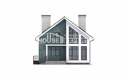 170-006-П Проект двухэтажного дома мансардой, бюджетный домик из блока, Ртищево