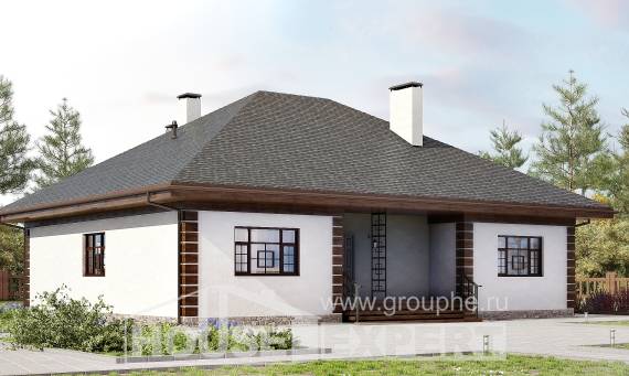 135-003-П Проект одноэтажного дома, простой загородный дом из арболита Саратов, House Expert