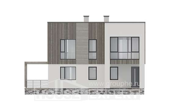 150-017-П Проект двухэтажного дома, скромный коттедж из керамзитобетонных блоков, Ртищево