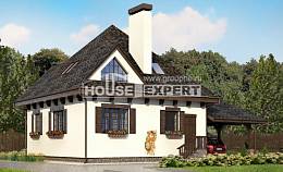 110-002-Л Проект двухэтажного дома с мансардой, гараж, бюджетный домик из теплоблока Ершов, House Expert