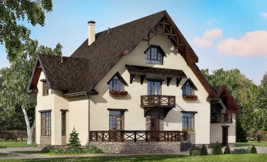 435-002-П Проект трехэтажного дома с мансардой, гараж, классический загородный дом из бризолита, Саратов