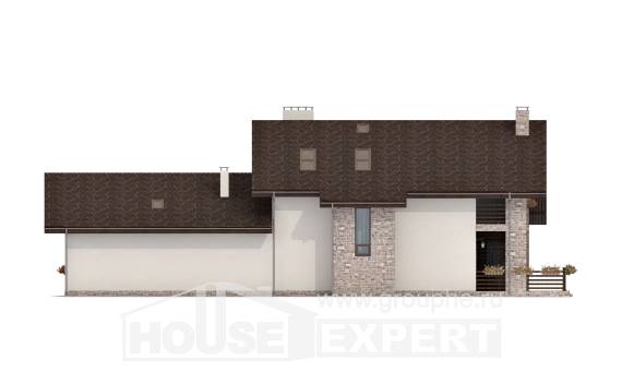 480-001-Л Проект трехэтажного дома с мансардным этажом, большой коттедж из газобетона Энгельс, House Expert