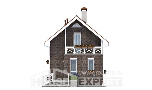 045-001-Л Проект двухэтажного дома с мансардным этажом, уютный домик из газосиликатных блоков Ртищево, House Expert
