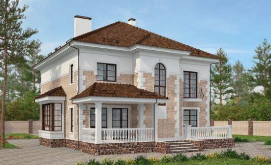 220-008-П Проект двухэтажного дома, красивый загородный дом из кирпича, Балашов