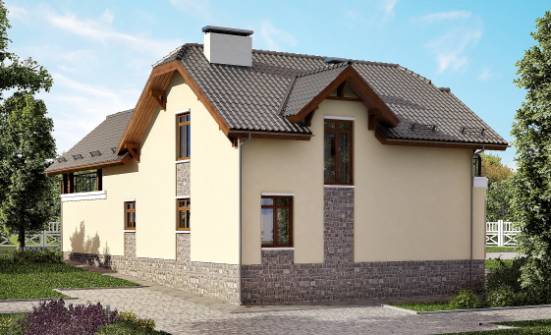 255-003-П Проект трехэтажного дома с мансардой, гараж, простой коттедж из твинблока Ершов | Проекты домов от House Expert