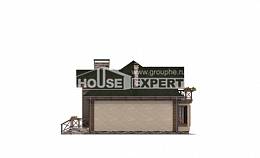 180-010-П Проект двухэтажного дома с мансардой, гараж, классический коттедж из керамзитобетонных блоков Энгельс, House Expert