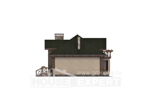180-010-П Проект двухэтажного дома с мансардой, гараж, классический коттедж из керамзитобетонных блоков Энгельс, House Expert