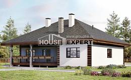 135-003-П Проект одноэтажного дома, классический домик из газобетона Ершов, House Expert