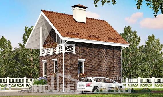 045-001-Л Проект двухэтажного дома с мансардой, классический коттедж из твинблока Ртищево, House Expert