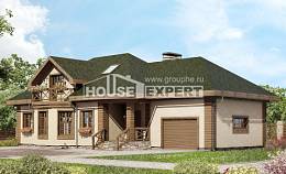180-010-П Проект двухэтажного дома мансардой и гаражом, красивый домик из твинблока Энгельс, House Expert