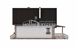 140-002-Л Проект двухэтажного дома с мансардой, скромный дом из керамзитобетонных блоков, Саратов