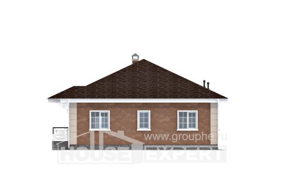 100-001-Л Проект одноэтажного дома, экономичный загородный дом из блока Балаково, House Expert