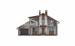 180-008-Л Проект двухэтажного дома с мансардным этажом и гаражом, просторный дом из газосиликатных блоков, Энгельс