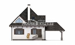 110-002-Л Проект двухэтажного дома мансардный этаж и гаражом, бюджетный домик из газосиликатных блоков Балаково, House Expert