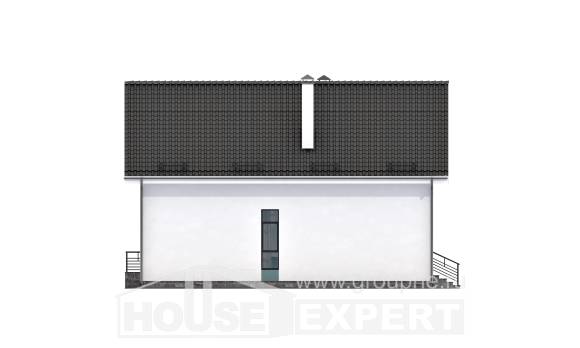 170-006-П Проект двухэтажного дома мансардой, бюджетный загородный дом из керамзитобетонных блоков, Маркс
