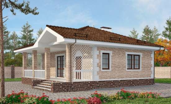 065-002-П Проект бани из кирпича Ершов | Проекты одноэтажных домов от House Expert
