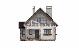 140-002-Л Проект двухэтажного дома с мансардным этажом, доступный домик из керамзитобетонных блоков, Ершов