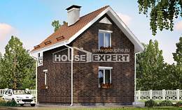 045-001-Л Проект двухэтажного дома с мансардным этажом, красивый домик из керамзитобетонных блоков Маркс, House Expert