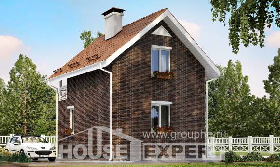 045-001-Л Проект двухэтажного дома с мансардным этажом, красивый домик из керамзитобетонных блоков Маркс, House Expert