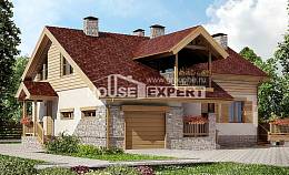 165-002-П Проект двухэтажного дома с мансардным этажом и гаражом, современный дом из пеноблока Саратов, House Expert