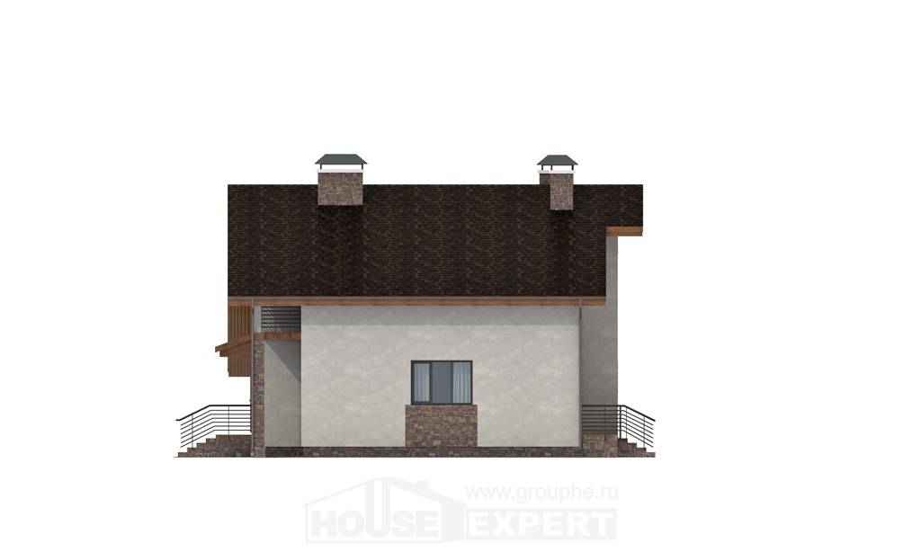 180-008-Л Проект двухэтажного дома с мансардным этажом, гараж, средний домик из пеноблока Маркс, House Expert