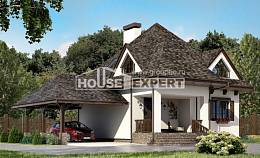 110-002-Л Проект двухэтажного дома с мансардным этажом и гаражом, скромный домик из поризованных блоков Ртищево, House Expert
