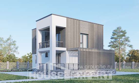 150-017-П Проект двухэтажного дома, недорогой коттедж из бризолита Балаково, House Expert