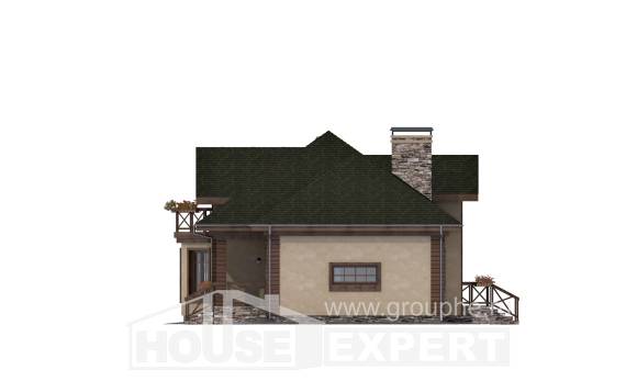 180-010-П Проект двухэтажного дома с мансардой и гаражом, простой дом из бризолита Энгельс, House Expert
