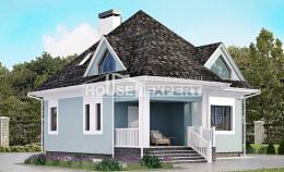 110-001-Л Проект двухэтажного дома мансардой, скромный дом из блока Ртищево, House Expert