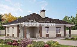 100-004-Л Проект одноэтажного дома, скромный домик из арболита Маркс, House Expert