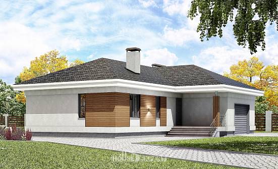 165-001-П Проект одноэтажного дома, гараж, небольшой домик из газобетона, Балаково