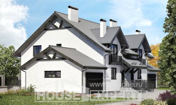 290-003-П Проект двухэтажного дома с мансардой, просторный домик из керамзитобетонных блоков Вольск, House Expert