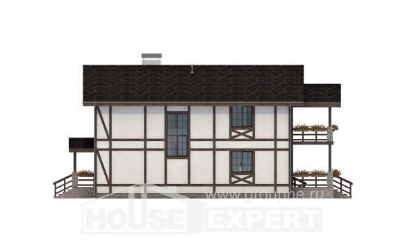 250-002-Л Проект двухэтажного дома мансардой и гаражом, просторный загородный дом из кирпича Энгельс, House Expert