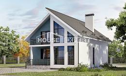 170-006-П Проект двухэтажного дома с мансардой, простой домик из бризолита Ртищево, House Expert