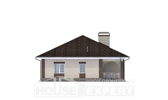 100-004-Л Проект одноэтажного дома, бюджетный коттедж из арболита Вольск, House Expert