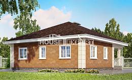 100-001-Л Проект одноэтажного дома, уютный коттедж из блока Маркс, House Expert