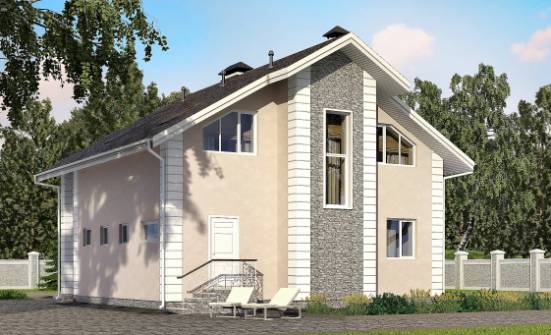 150-002-П Проект двухэтажного дома с мансардой, гараж, классический загородный дом из блока, Саратов