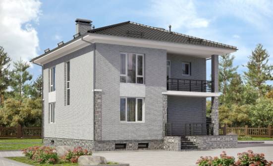 275-004-П Проект трехэтажного дома и гаражом, современный дом из кирпича Вольск | Проекты домов от House Expert