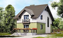 120-003-П Проект двухэтажного дома мансардный этаж, простой домик из бризолита Балашов, House Expert