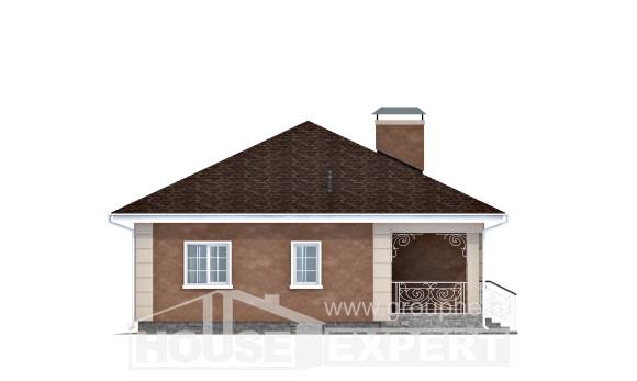 100-001-Л Проект одноэтажного дома, красивый коттедж из керамзитобетонных блоков, Ершов