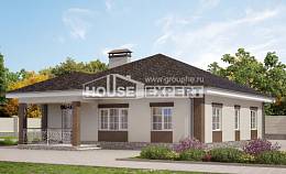 100-004-Л Проект одноэтажного дома, доступный домик из арболита, Ртищево