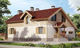 165-002-П Проект двухэтажного дома мансардный этаж, гараж, компактный загородный дом из теплоблока Энгельс, House Expert
