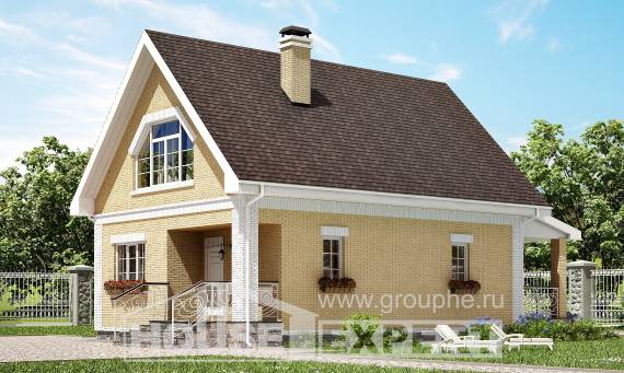 130-004-П Проект двухэтажного дома с мансардным этажом, красивый домик из твинблока Ершов, House Expert